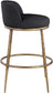 Ferro - Performance Fabric Upholstered Bar Stool - Antique Brass