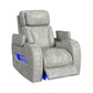 Prime Time - P3 Recliner With 7 Colors Led, Cup Holders And Wireless Charger Controller - Leather Gel Light Gray