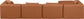 Cube - 5 Piece Modular Sectional With Chaise - Cognac