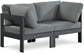 Nizuc - Outdoor Patio 2 Seat Modular Sofa With Gray Frame
