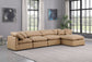 Indulge - Faux Leather 5 Piece Modular Sectional With Chaise - Tan
