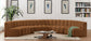 Arc - Velvet 8 Piece U-Shaped Modular Sofa - Saddle