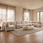 Hammond - Velvet Performance Fabric Upholstered 8 Piece U-Shaped Armless Sectional - Beige