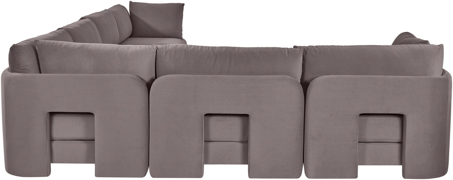 Hammond - Velvet Performance Fabric Upholstered 6 Piece Corner Sectional