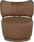 Elara - Velvet Upholstered Swivel Accent Chair - Stained Brown
