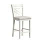 Brooks - 5 Piece Counter Set With Table And 4 Upholstery Seat & Wood Back Chairs - Medium Brown & White