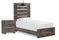 Open Box - Drystan Twin Platform Bed with Light Lantern and 1 Nightstand