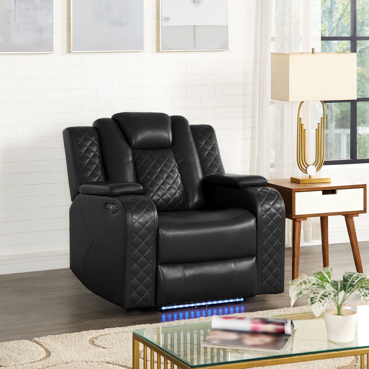 Gel Leather LED Recliner
