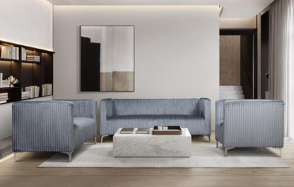 2-Pc Velvet Sofa & Loveseat