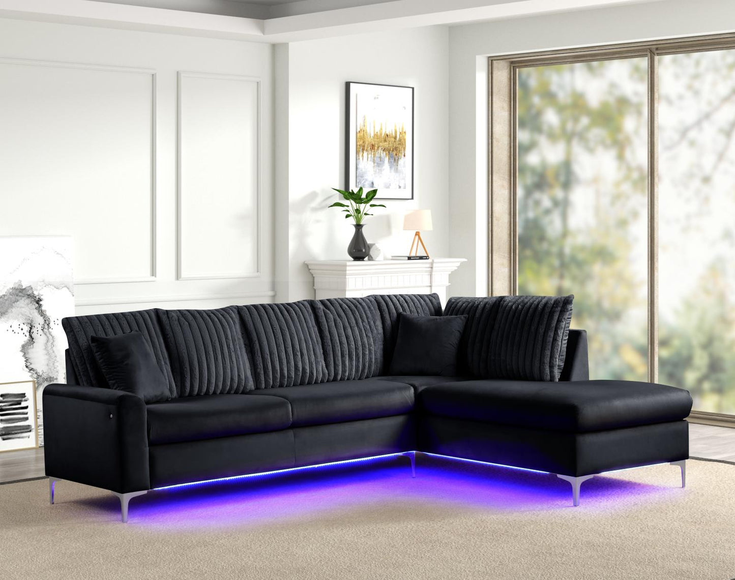 2-Pc Fabric Upholstered Sectional