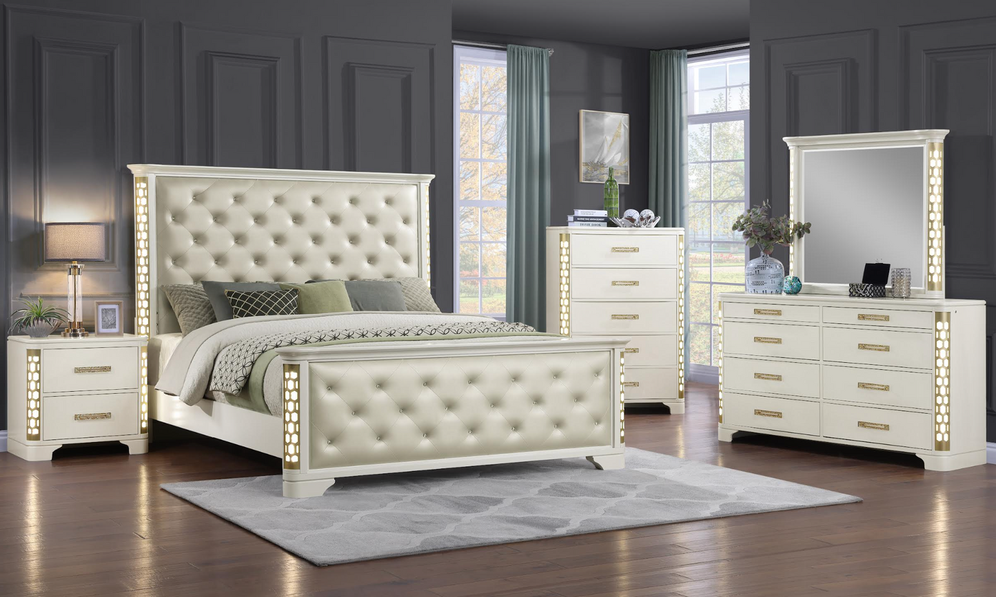 Open Box - Titanic Queen Platform Bed and Nightstand