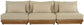 Mirella - 3 Piece Water Resistant Fabric Upholstered Outdoor Patio Modular Sofa
