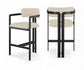 Aurum - Vegan Leather Upholstered Counter Stool With Graphite Black Base
