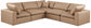 Comfy - 5 Piece Faux Leather Modular Corner Sectional - Tan