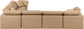 Indulge - Faux Leather 6 Piece Modular Corner Sectional - Tan