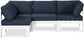 Nizuc - Outdoor Patio 4 Piece Modular Sectional With White Frame