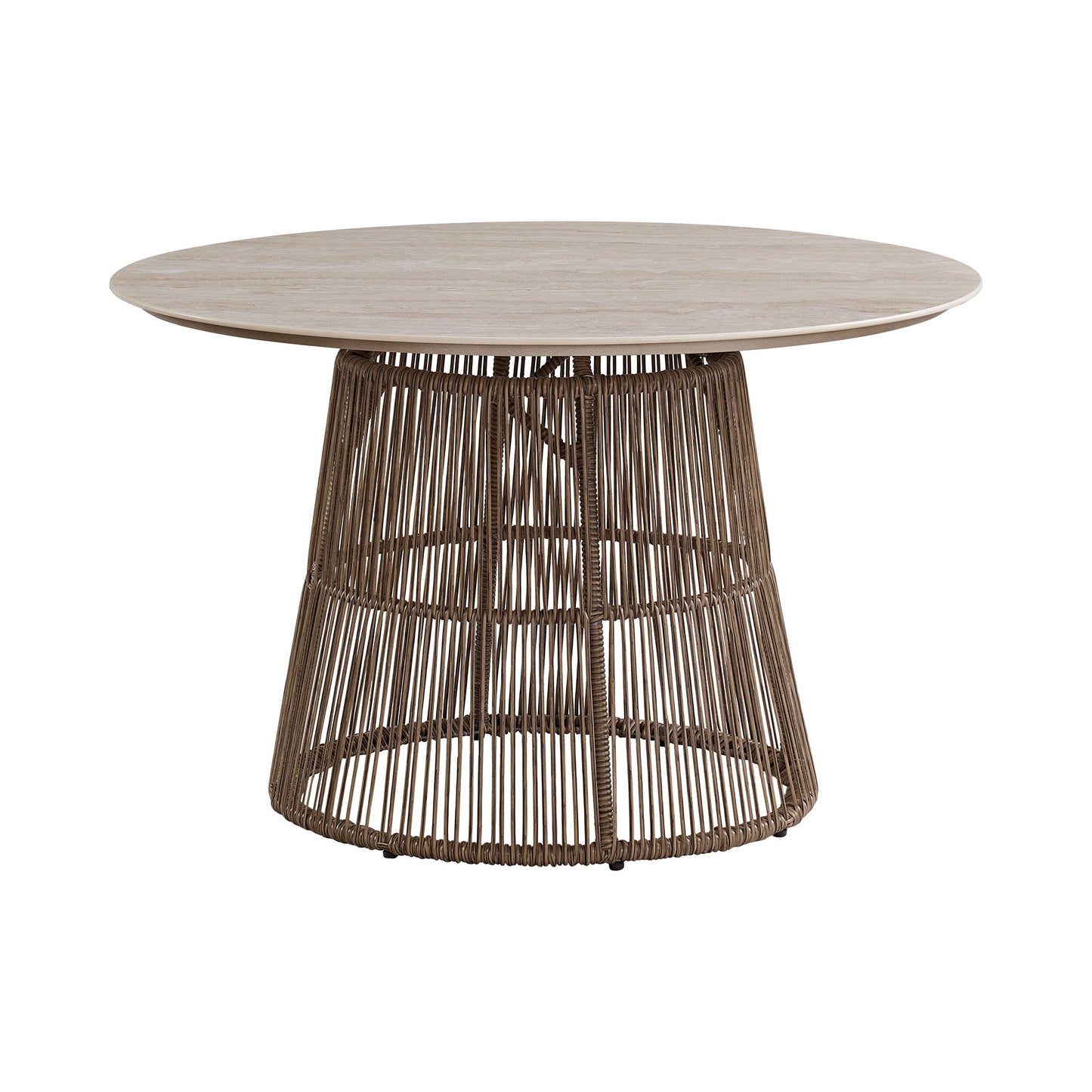 Alesso - Round Dining Table - Brown / Sand