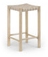 Entwine - Vegan Leather Upholstered Backless Counter Stool - Painted Natural