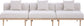 Laguna - 3 Piece Resilient Water Resistant Fabric 106.5" Outdoor Patio Armless Modular Sofa