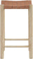 Entwine - Vegan Leather Upholstered Backless Counter Stool - Painted Natural