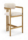 Aurum - Linen Textured Fabric Upholstered Counter Stool
