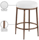 Ferro - Upholstered Backless Counter Stool With Brushed Bronze Base