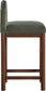 Conrad - Velvet Counter Stool With Brown Legs