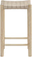 Entwine - Vegan Leather Upholstered Backless Counter Stool - Painted Natural