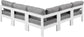 Nizuc - Outdoor Patio 5 Piece Modular Sectional With White Frame