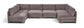Hammond - Velvet Performance Fabric Upholstered 6 Piece U-Shaped Armless Sectional