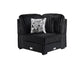 U259 - Corduroy Power Reclining 4 Piece Sectional With 2 Wireless Charger - Black