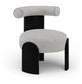 Calder - Linen Textured Fabric Upholstered Accent Chair - Painted Black Base