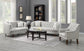 U221 - Loveseat With Two Pillows & Wooden Legs - Gray