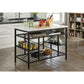 Lanzo - Kitchen Island - Marble Top & Gunmetal