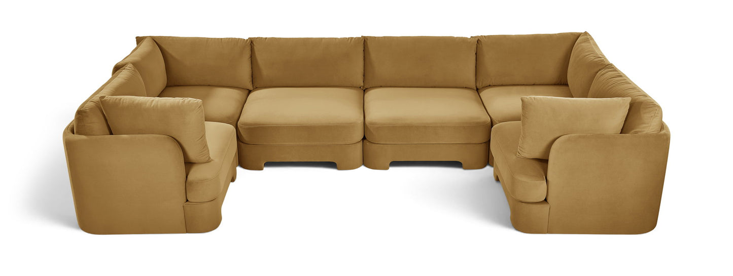 Hammond - Velvet Performance Fabric Upholstered 6 Piece U-Shaped Sectional