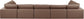 Comfy - 7 Piece Faux Leather Modular Armless Sectional