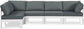 Nizuc - Outdoor Patio 4 Piece Modular Sectional With White Frame