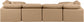 Indulge - Faux Leather 6 Piece Modular Double Chaise Sectional - Tan