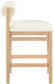 Roundhill - Faux Leather Counter Stool - Natural Frame