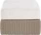 Seacrest - Olefin Water Resistant Fabric And Wicker Outdoor Patio Ottoman/Coffee Table