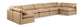 Indulge - Faux Leather 7 Piece Modular U-Shaped Sectional - Tan
