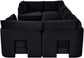 Hammond - Velvet Performance Fabric Upholstered 6 Piece U-Shaped Sectional
