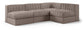 Rummi - Armless Velvet Performance Fabric Upholstered 4 Piece Modular Sectional