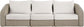 Seacrest - Olefin Water Resistant Fabric And Wicker 3 Piece Outdoor Patio Modular Sofa