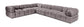 Orin - L-Shaped Velvet 6 Piece Modular Sectional