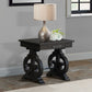 Stone - Chairside Table With PU Base - Dark Walnut