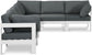 Nizuc - Outdoor Patio 6 Piece Modular Sectional With White Frame
