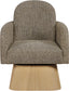 Marlowe - Linen Textured Fabric Upholstered Swivel Accent Chair - Stained Natural