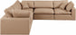 Comfy - 5 Piece Faux Leather Modular Corner Sectional - Tan