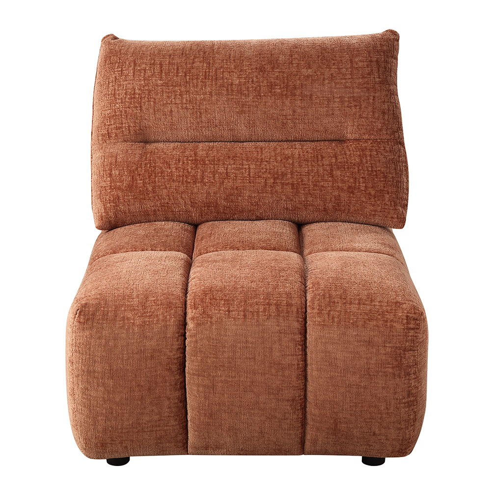 Loanna - Modular - Armless Chair - Coral Red Chenille